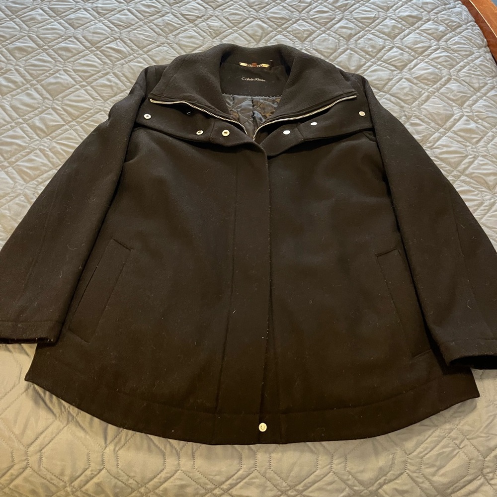 Calvin Klein Women's Black Pea Coat